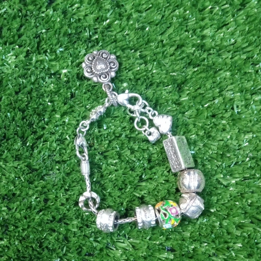 💍 Brighton Silver Charm Bracelet with Colorful and Silver Beads - Picture 2 of 6